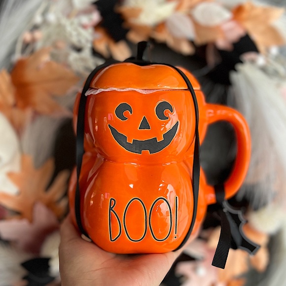 Rae Dunn Other - ✨NEW🎃RARE Rae Dunn 2024 Orange Pumpkin Boo Mug🖤